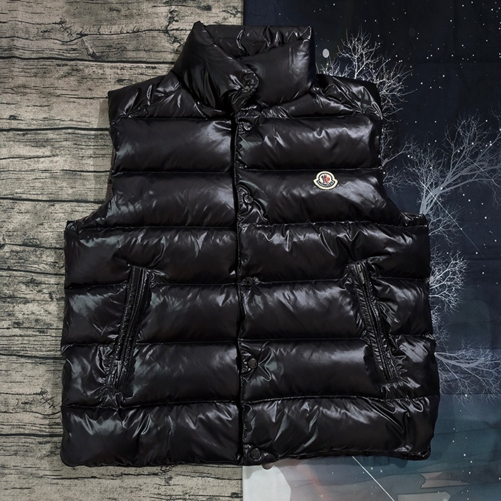 Moncler Black Stand Collar Down Vest